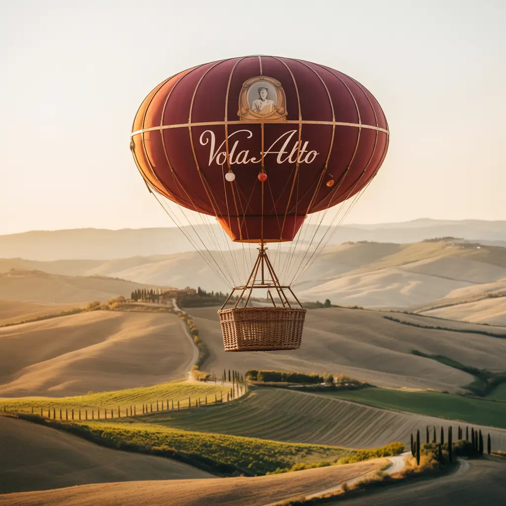 A couple enjoying a private hot air balloon flight.